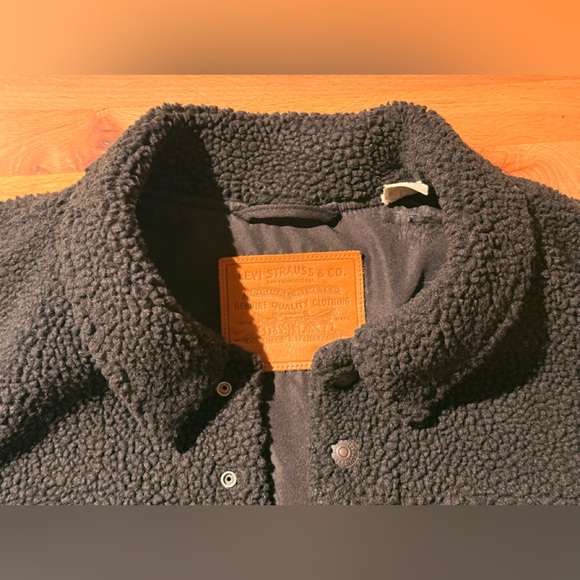 Levis Black Sherpa Jacket Men’s - Picture 3 of 10